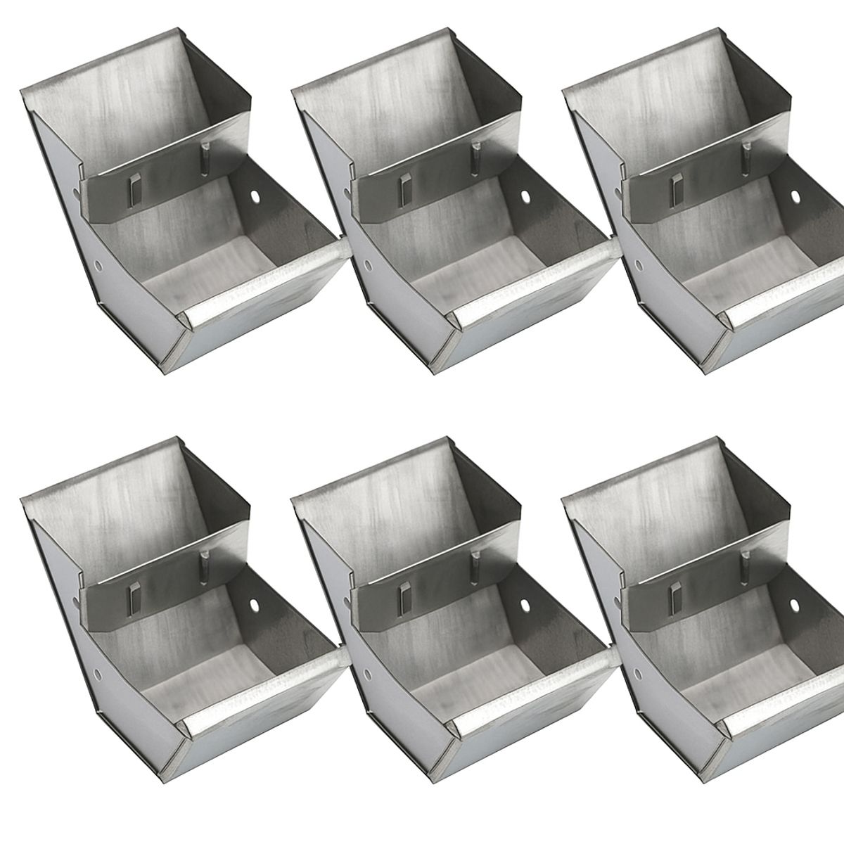 GENERICO - PACK X6 COMEDERO METALICO PARA CUYES CONEJO 10CM