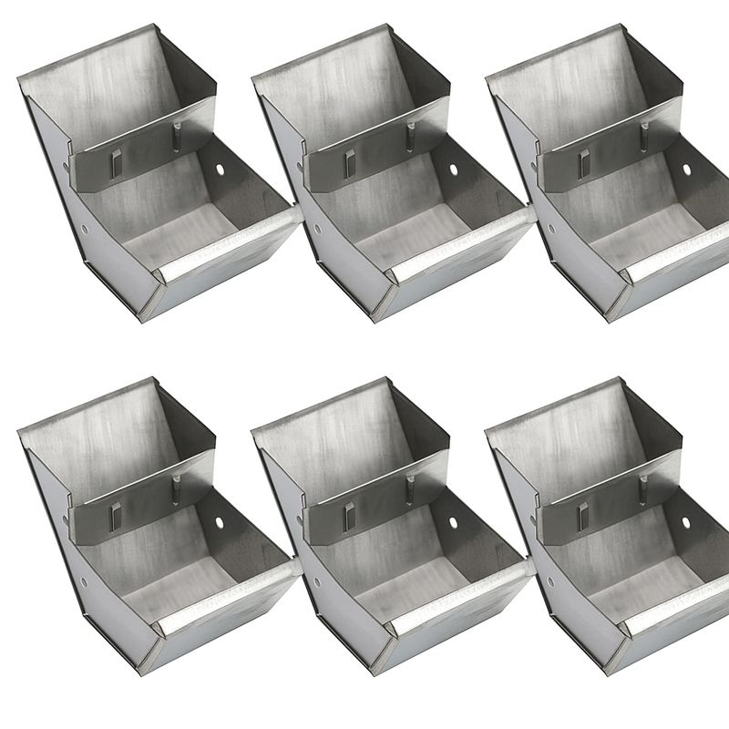 GENERICO - PACK X6 COMEDERO METALICO PARA CUYES CONEJO 10CM