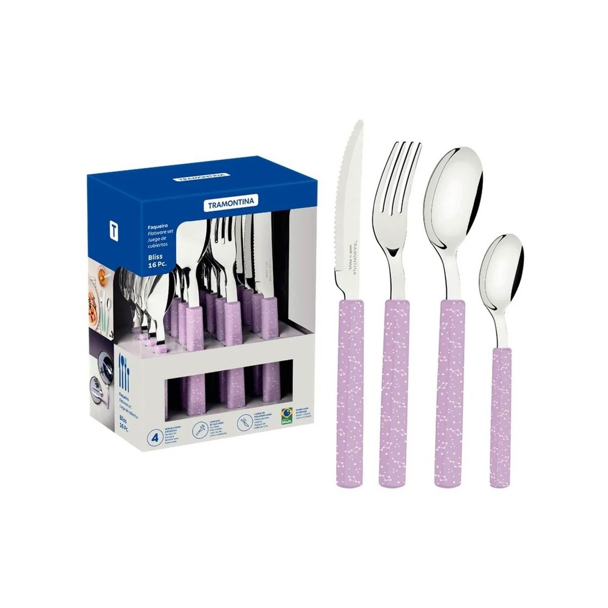 TRAMONTINA - SET. Cubiertos  TRAMONTINA  X16 PZ ACE.INOX.