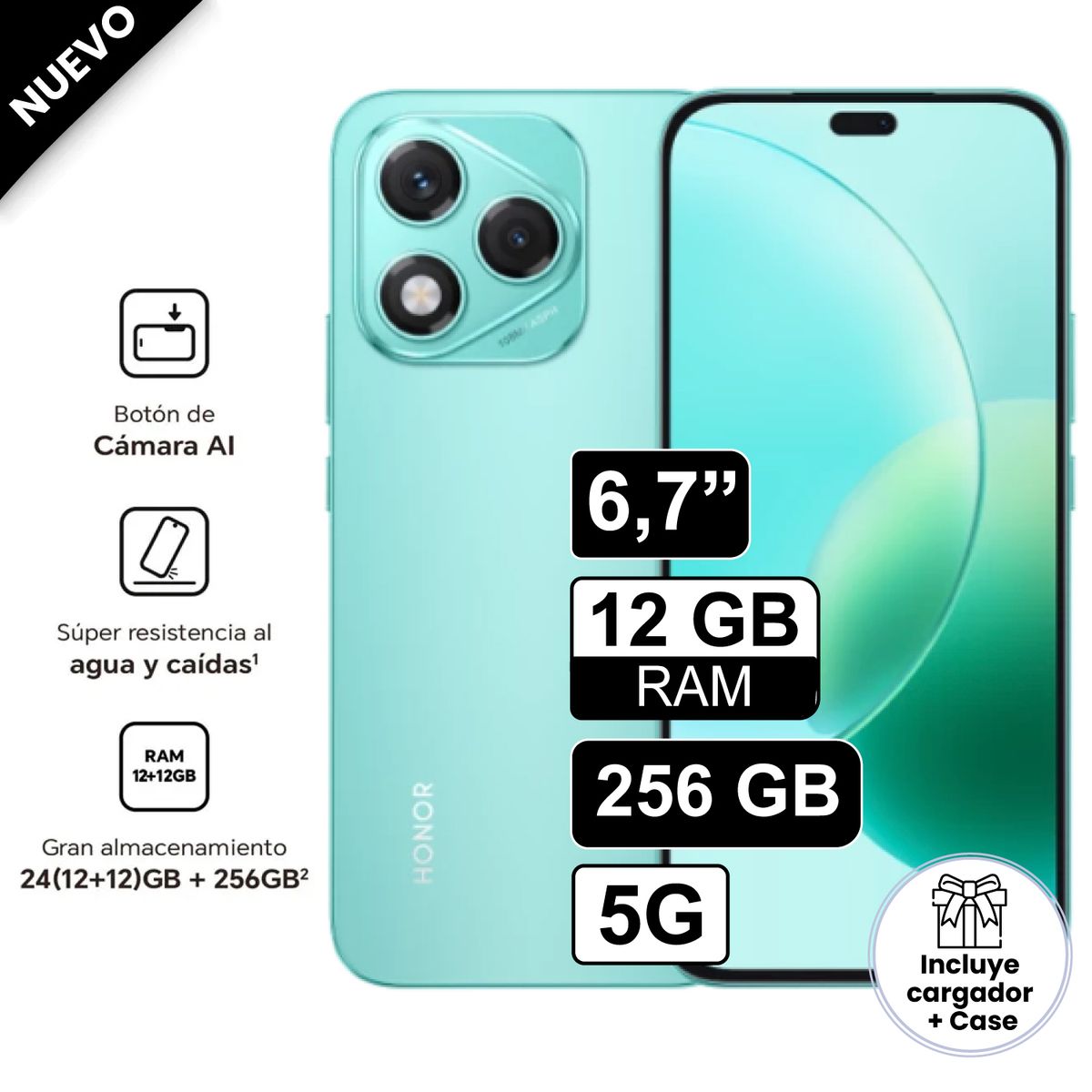 HONOR - Celular Honor 400 Lite 5G 256GB 12GB Ram Verde