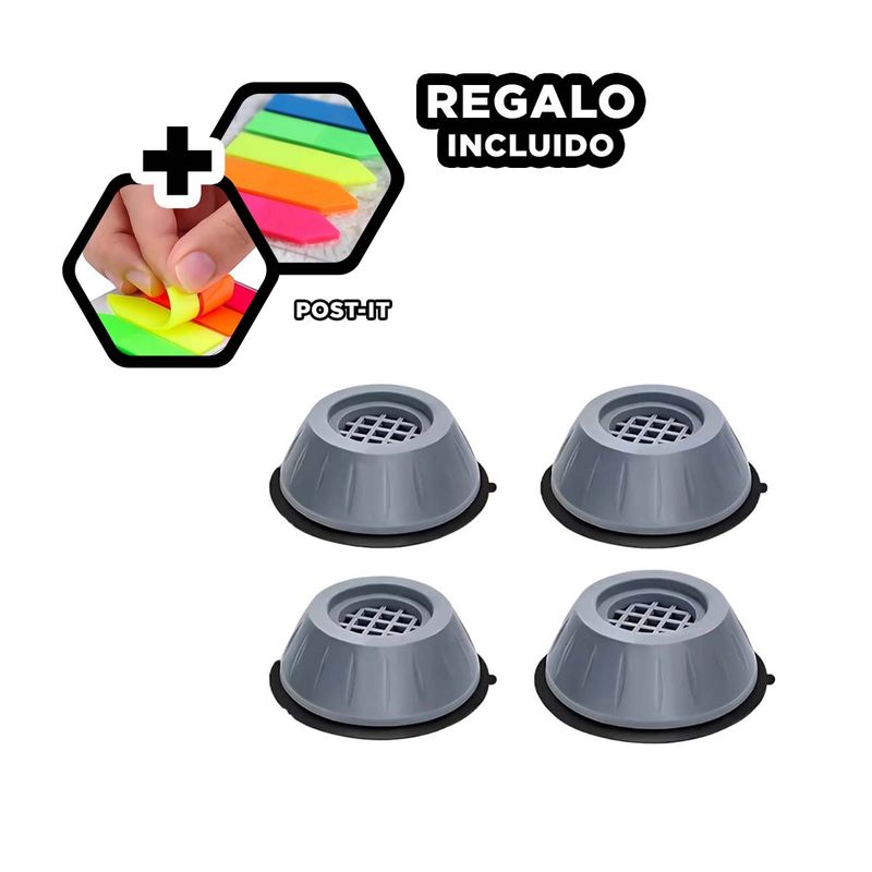 GENERICO - Pack5 Base de 4 pzs Multifuncional Pl Y+Banderitas Adhesivas