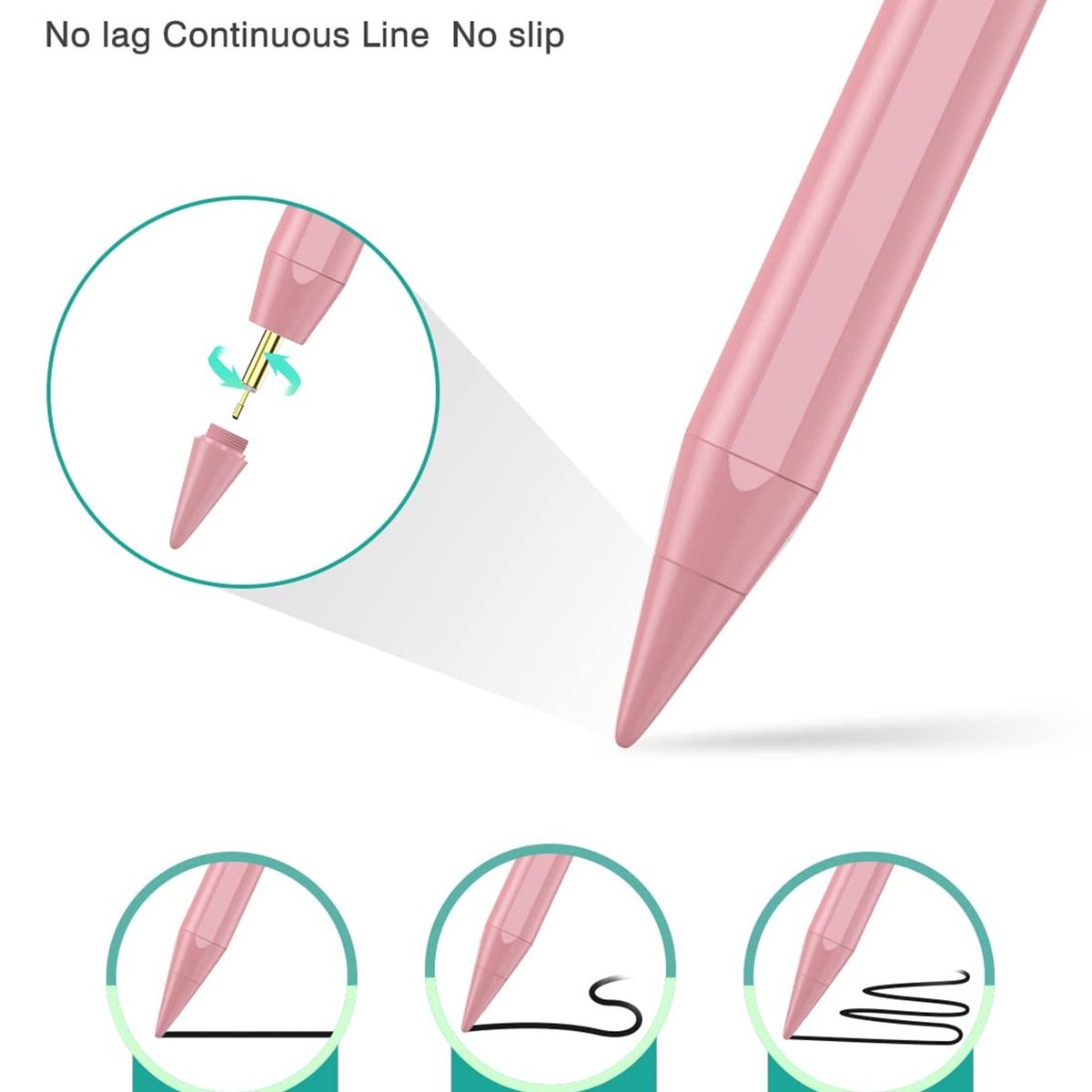 STYLUS - Lapiz Tactil stylus pen apple alternativo ipad con rechazo palma pink