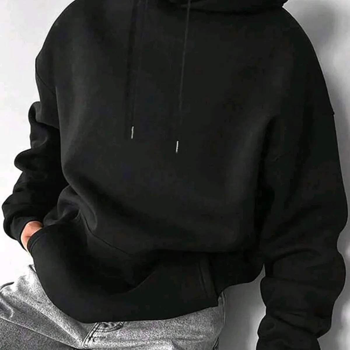 GENERICO - SHEIN Sudadera con capucha de color negro