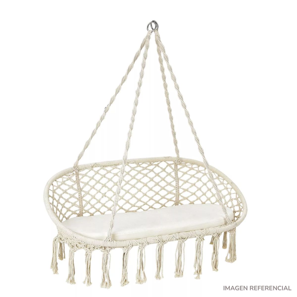 INSPIRA MARKET - Silla Hamaca Colgante Tejida Terraza Jardín Oval