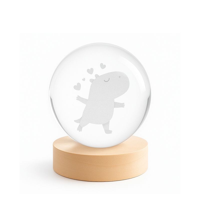 GENERICO - Lámpara Esfera Cristal Capibara Enamorado