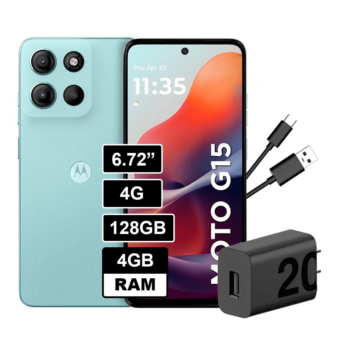 MOTOROLA - Celular Moto G15 4GB RAM - 128GB Color Celeste