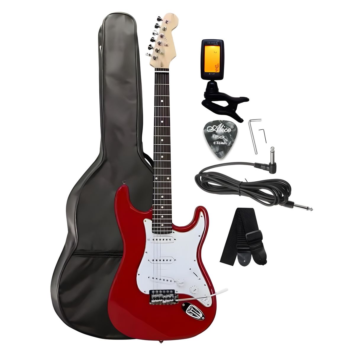 GENERICO - Guitarra eléctrica Modelo STRATOCASTER ROJO & Accesorios