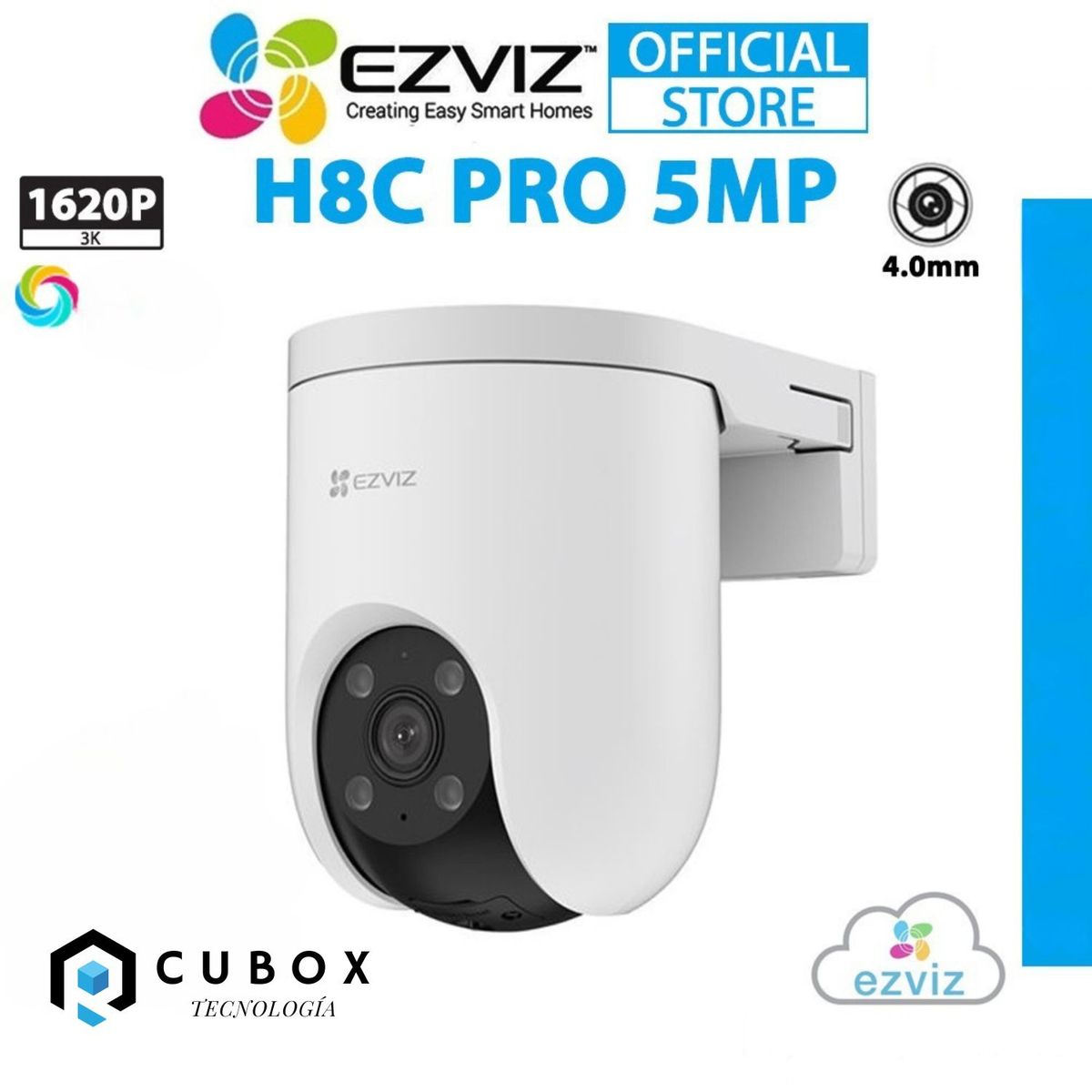 EZVIZ - Cámara WiFi EZVIZ H8c Pro 3K 5MP Full Color con IA
