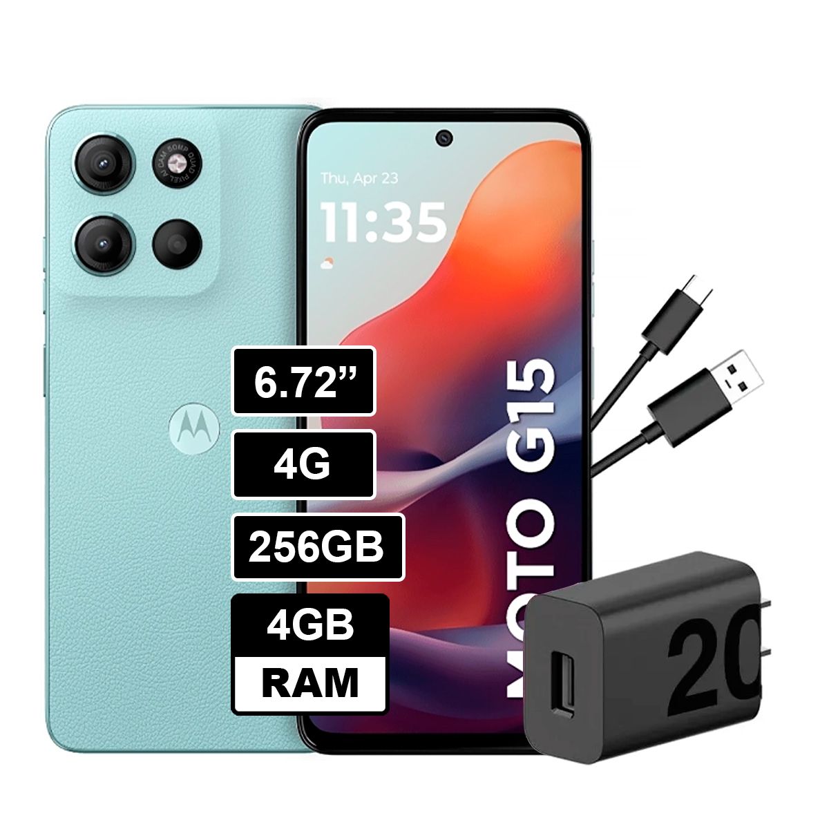 MOTOROLA - CELULAR MOTO G15 4GB RAM - 256GB CELESTE