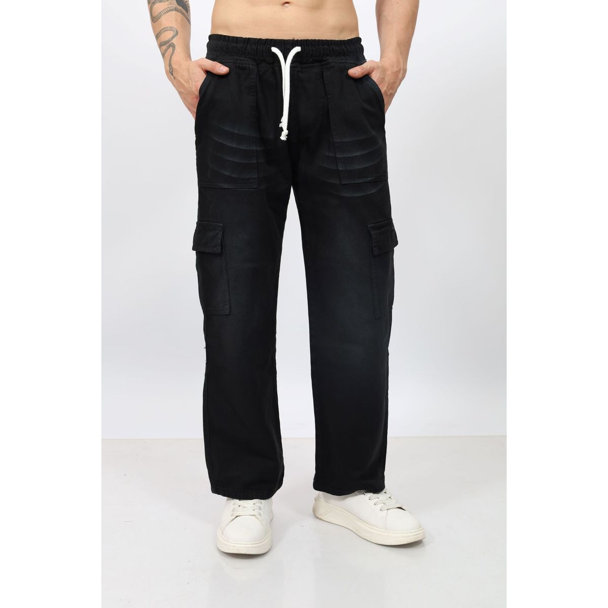 QH - Pantalón Cargo Clásico Hombre  Denim