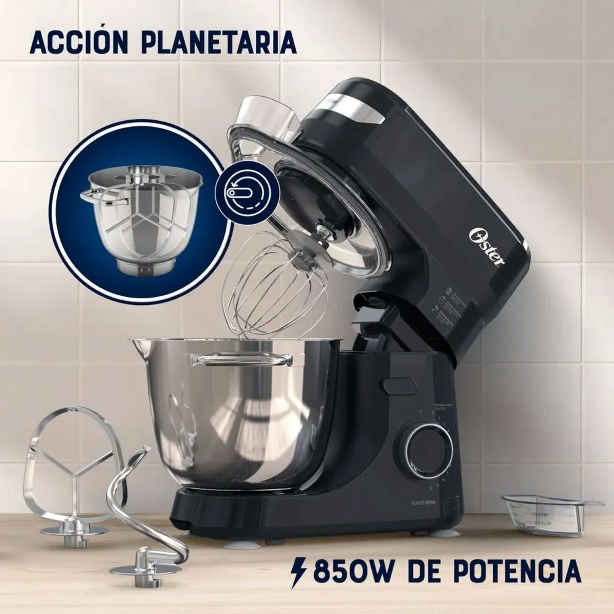OSTER - Nueva Batidora Planetaria OSTER FPSTSMPL2B 850W Negro