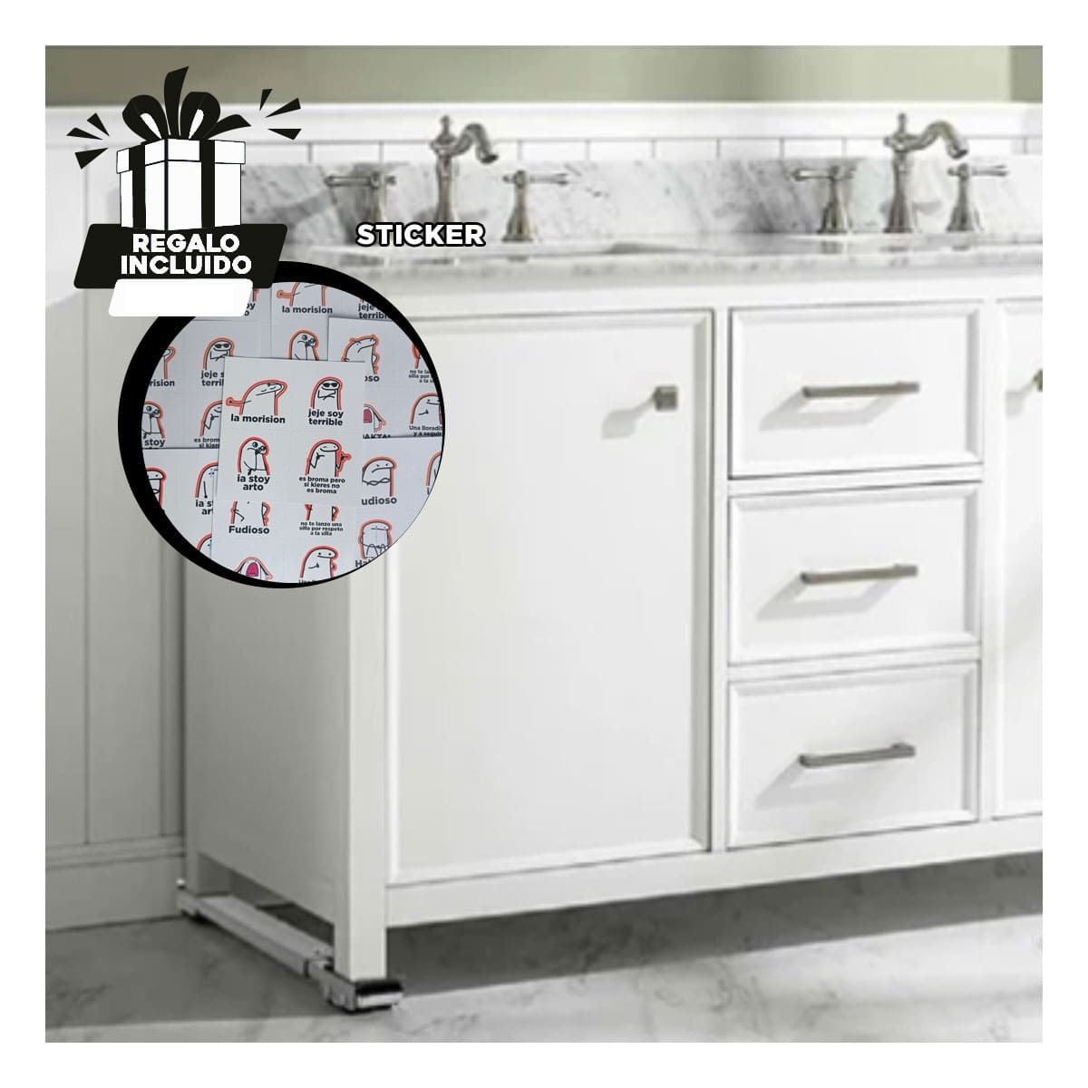 GENERICO - Base Resistente de 2pzs Plateado Y+Regalo Stickers