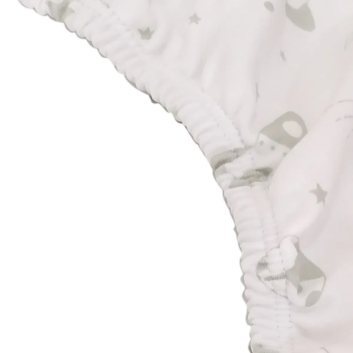 SESAMO - Sábanas Bajeras Colecho Bebé 100% Algodón Pack x2 Cohetes Gris