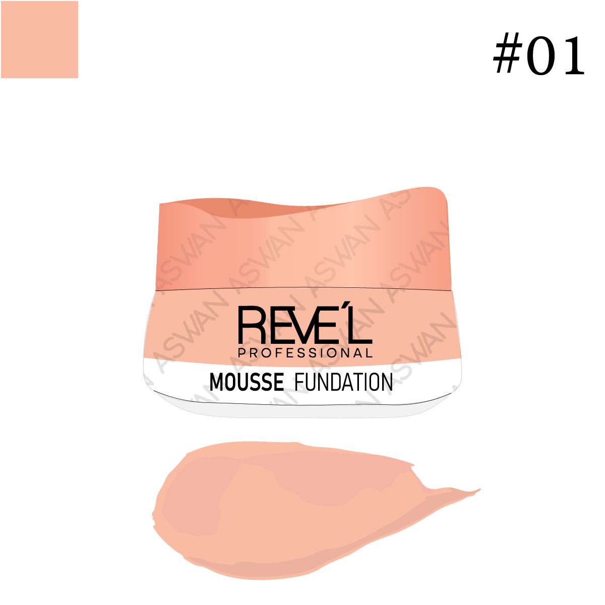 REVE'L PROFESSIONAL - CORRECTOR CONCEALER PORCELAIN MOUSEE FOUNDATION 01 - REVEL