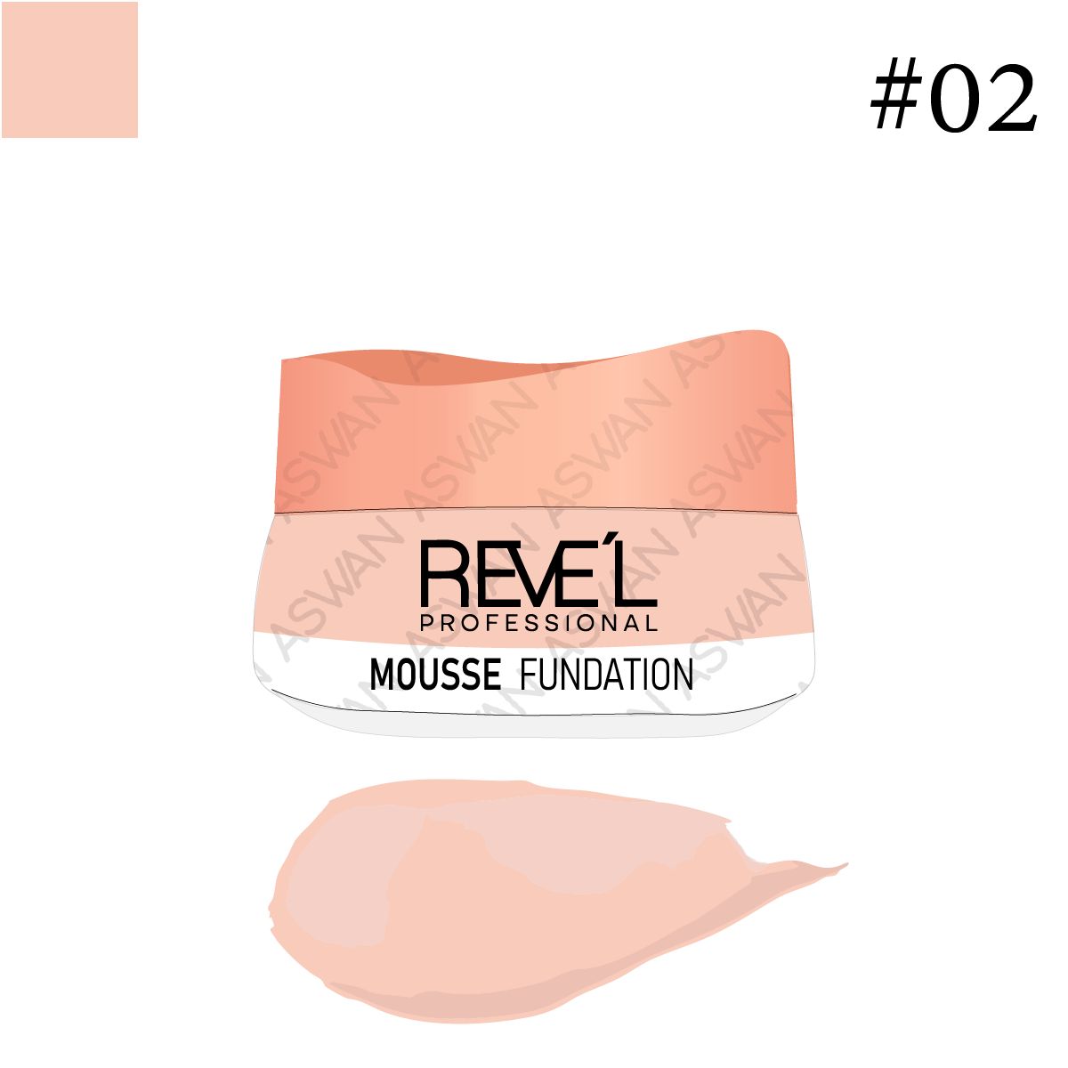 REVE'L PROFESSIONAL - CORRECTOR CONCEALER PORCELAIN MOUSEE FOUNDATION 02 - REVEL