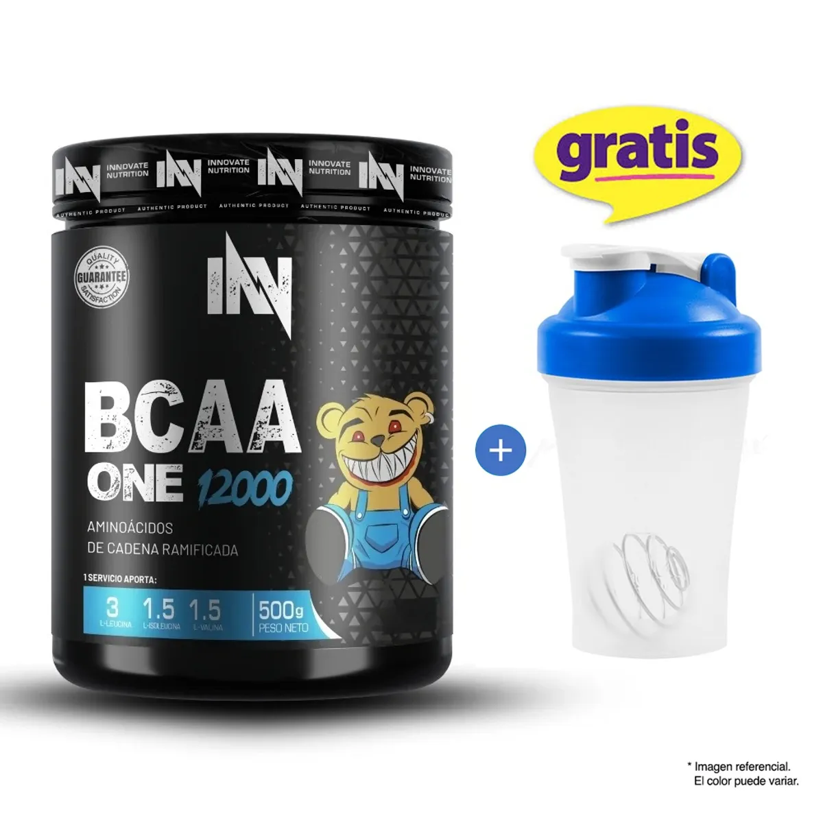 INN INNOVATE NUTRITION - AMINOÁCIDO INNOVATION NUTRITION BCAA ONE 12000 500G NARANJA + SHAKER