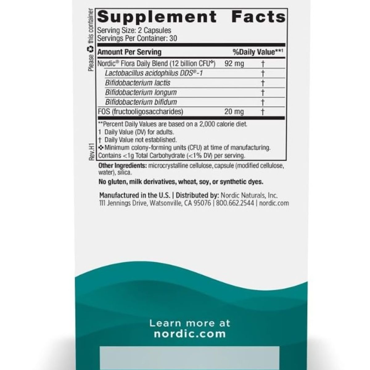 NORDIC - Probiótico Diario 12 Billion Cfu 60 Cápsulas – Nordic Naturals