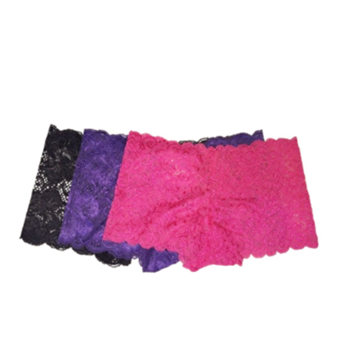 GENERICO - Trusas Cacheteros Encaje Estándar  - 3 unidades