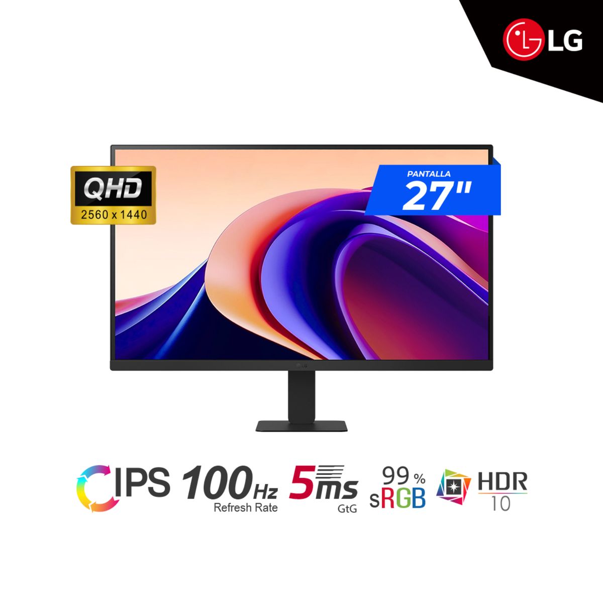 LG - MONITOR LG LED 27U631A-B 27″ IPS QHD 2560 x 1440 HDR10 100HZ 5ms HDMI USB-C