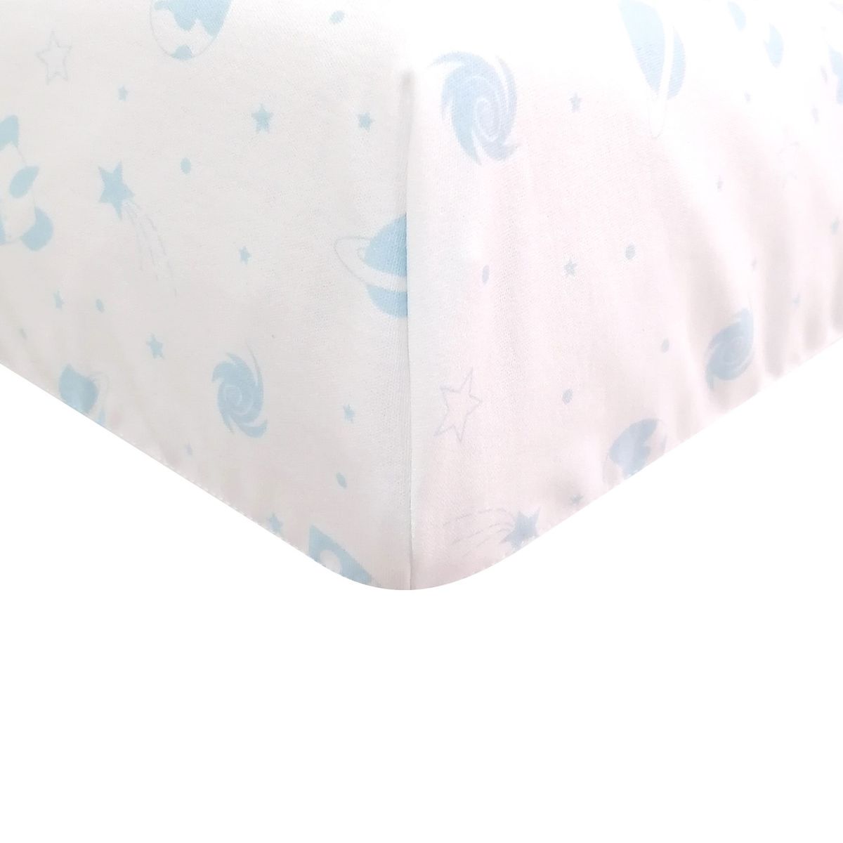 SESAMO - Sabanas para Colecho Bebe 100% Algodón Cohetes Celestes