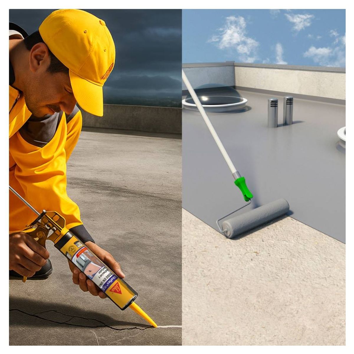 SIKA - Pack Impermeabilizante Sikafill Techo-3 Gris x 4L+sikaflex