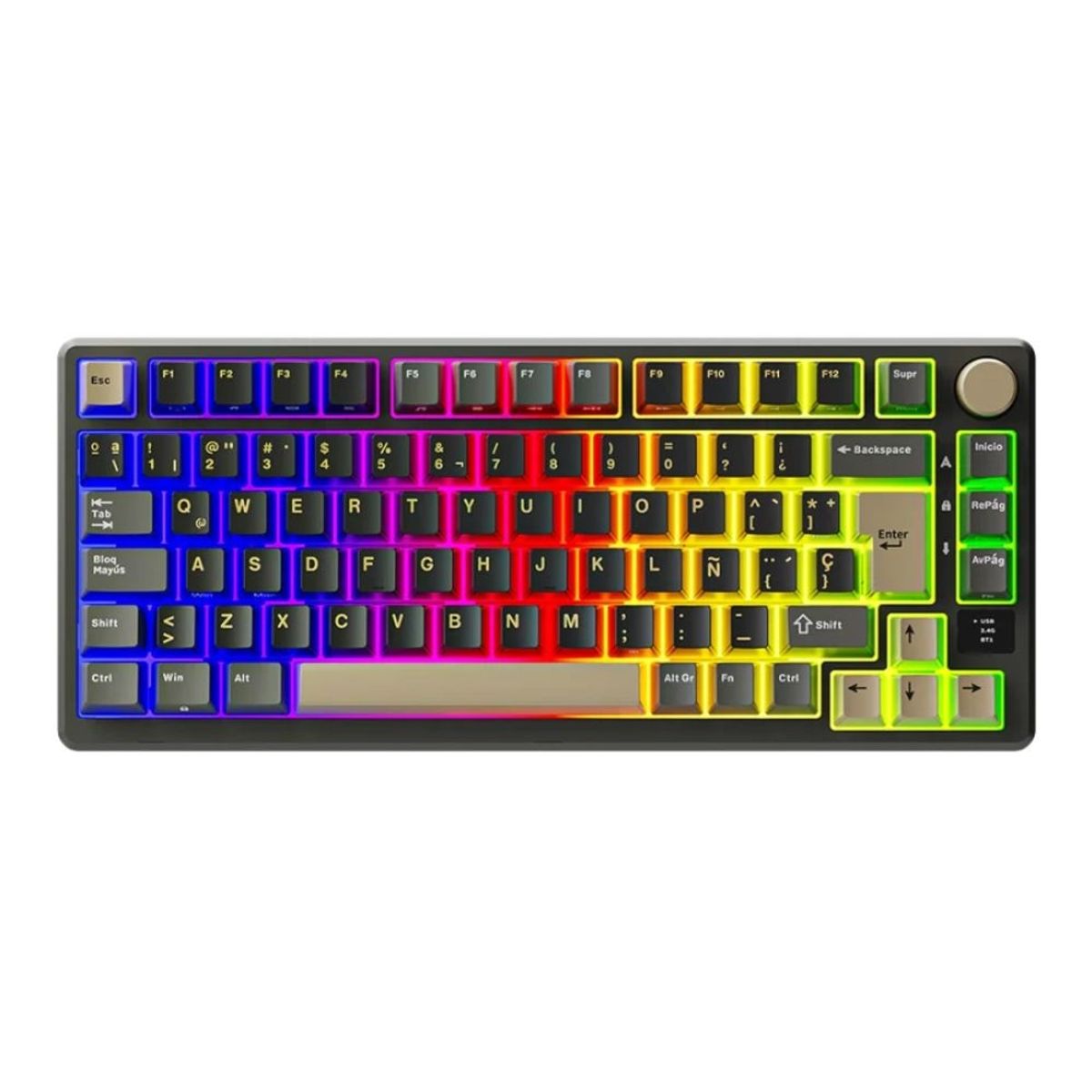 ROYAL KLUDGE - Royal Kludge - Teclado M75 Wireless 75% Phantom Switch Brown