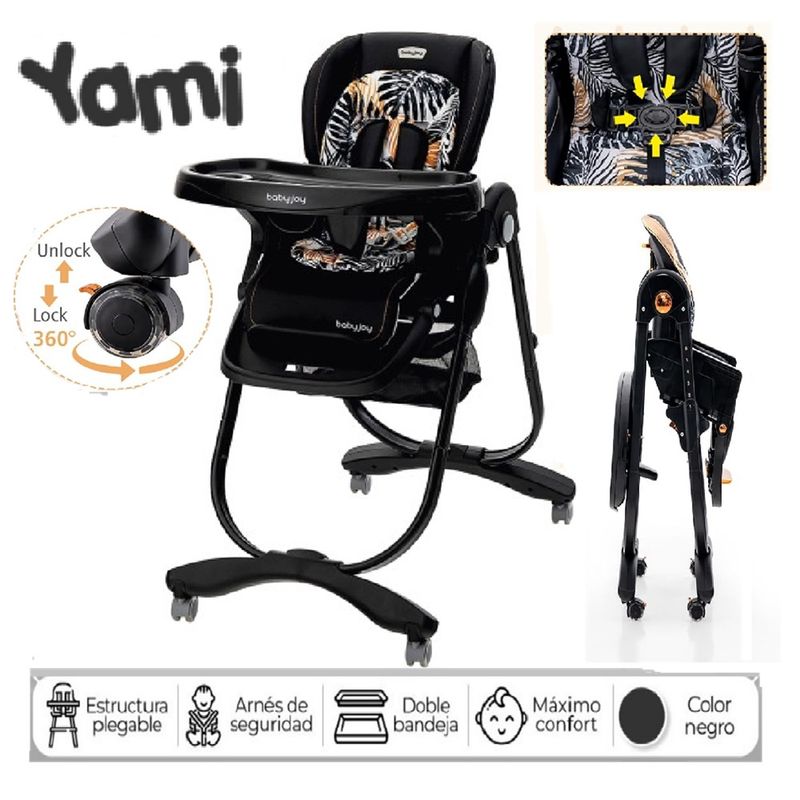 EBABY - SILLA DE COMER YAMI EBABY PLEGABLE CON CANASTILLA