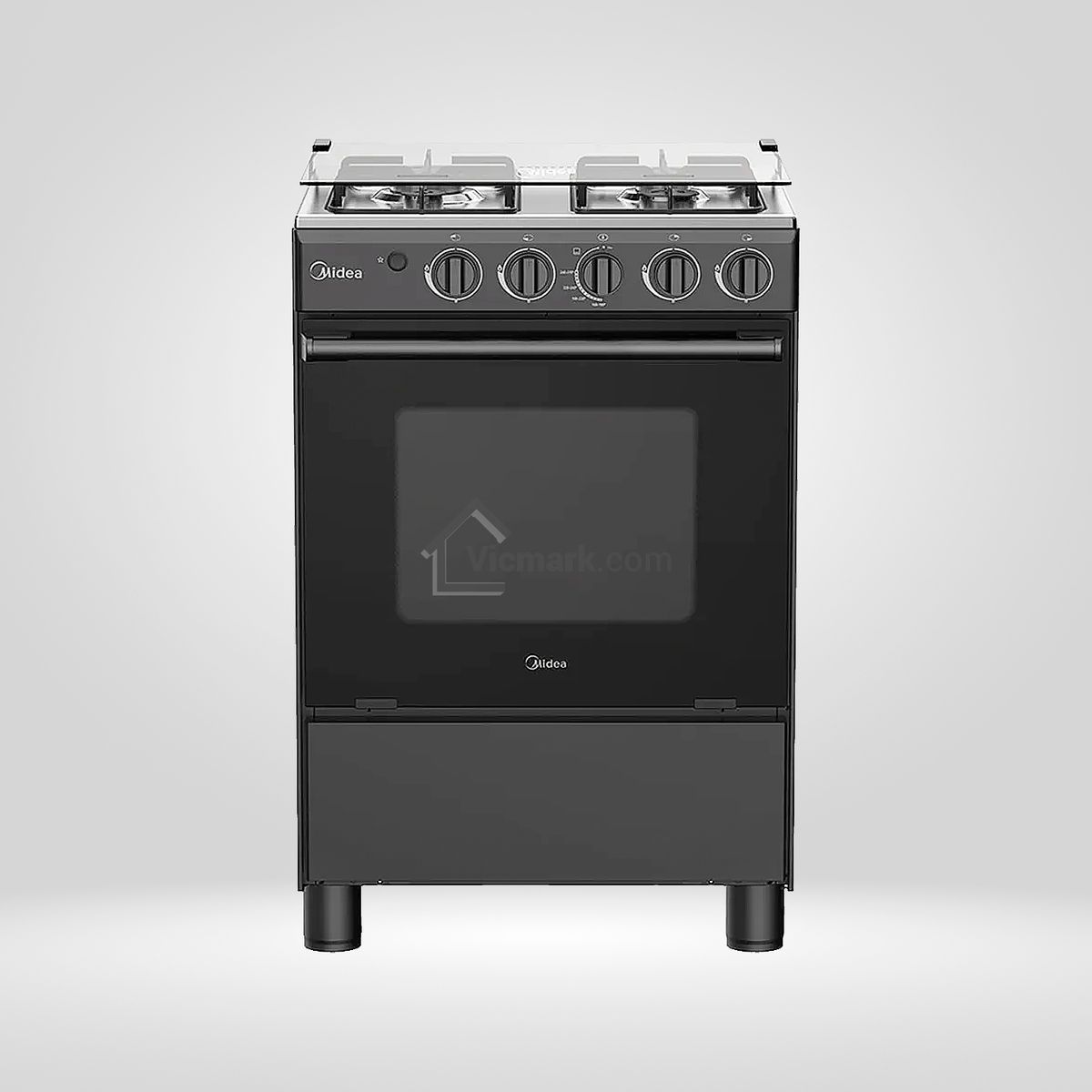 MIDEA - Cocina a Gas 24" Midea 4 Quemadores Negra MGS24FS2LFABBC