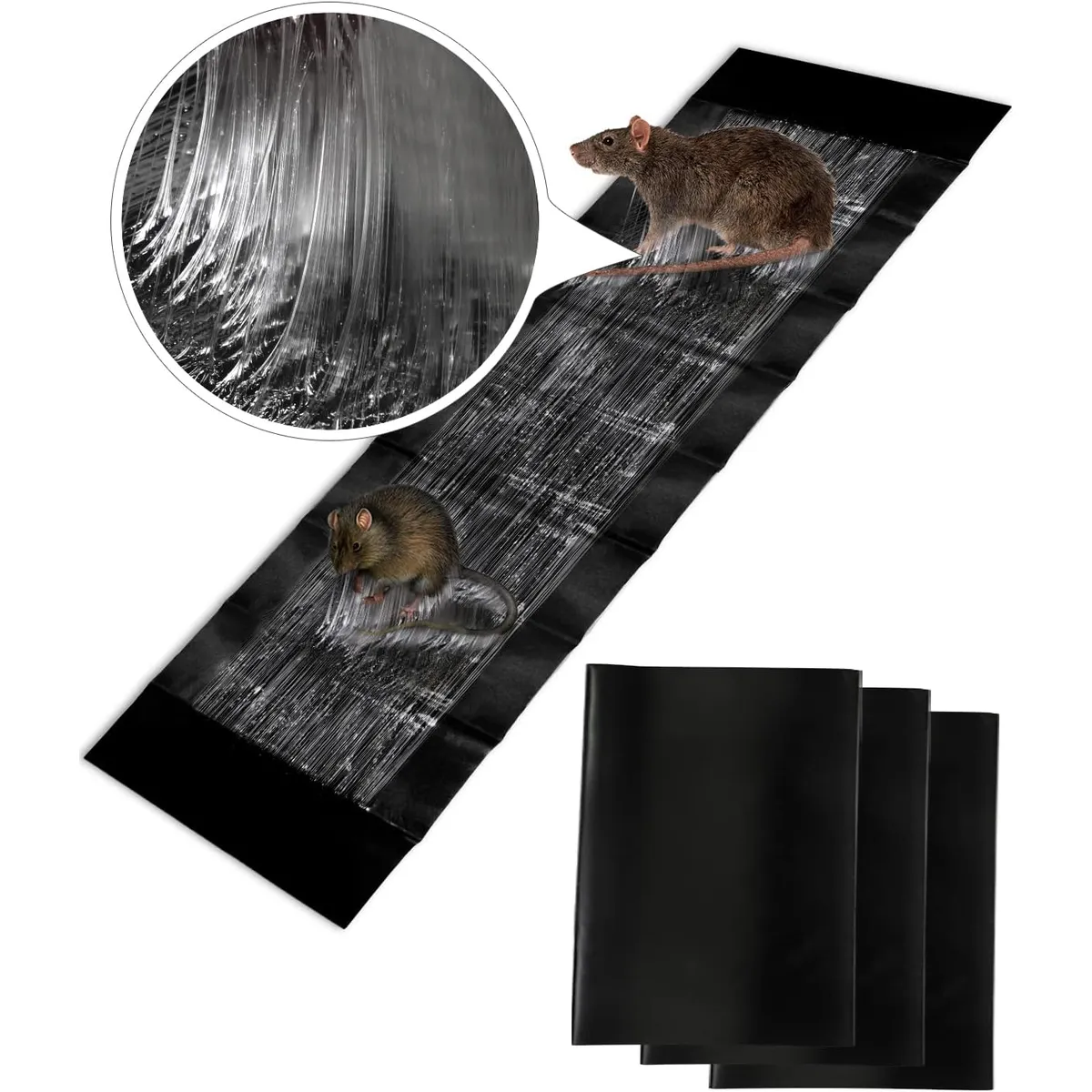 GENERICO - PACK X3 TRAMPA ADHESIVA PARA RATAS SUPER GRANDE 120CM