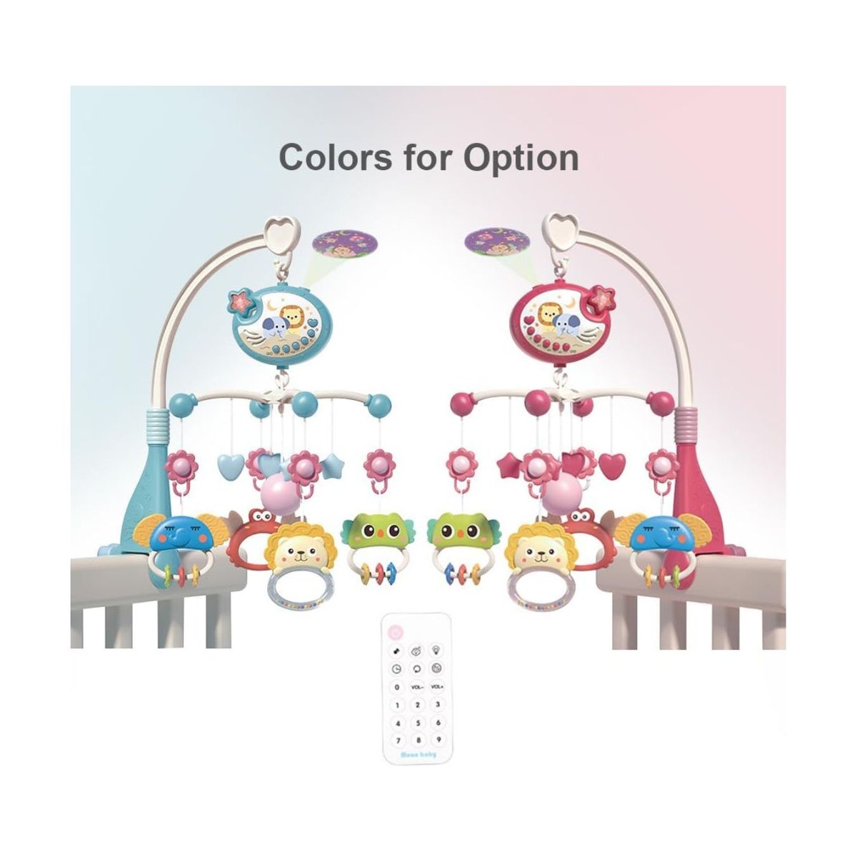 GENERICO - Móvil Musical Proyector de Estrellas con Control Integrado para Bebé Rosado