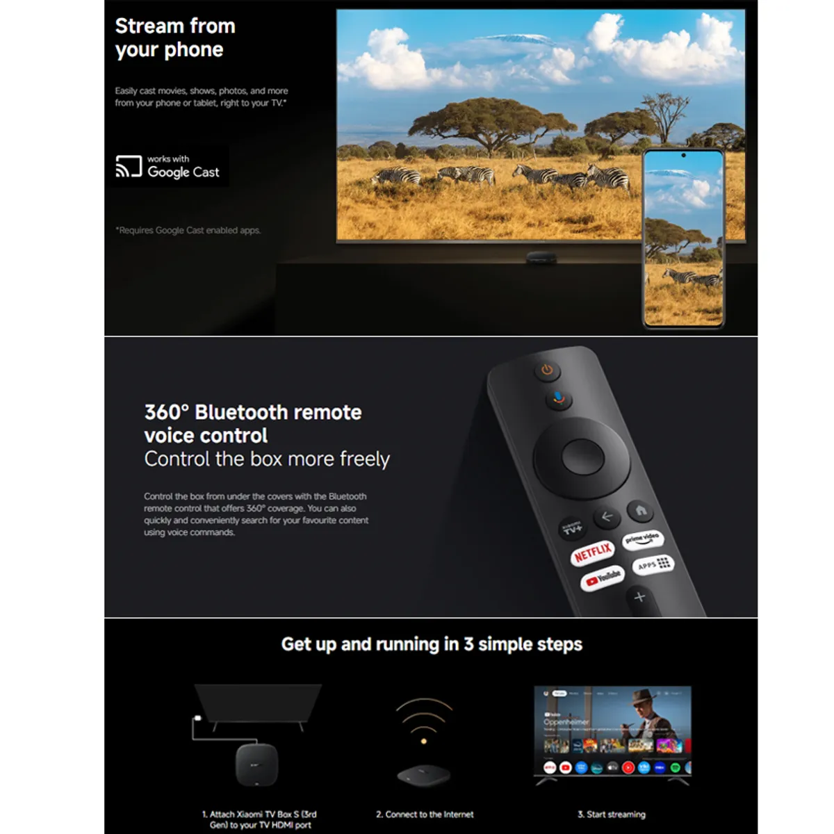 XIAOMI - XIAOMI MI TV BOX S 3RA GEN GOOGLE TV CHROMECAST - VERSION GLOBAL