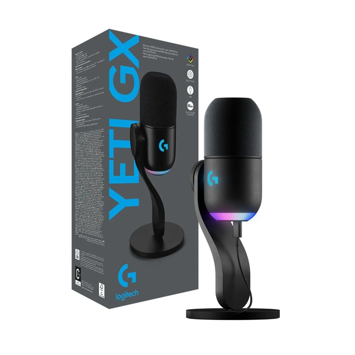 GENIUS - Micrófono Yeti Gx De Logitech - Calidad De Sonido Superior, Diseño Elegante Y Conectividad