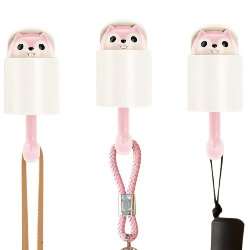 GENERICO - Pack 3 Perchas Decorativas Ardilla – Ganchos de Pared para Llaves, Carteras,etc