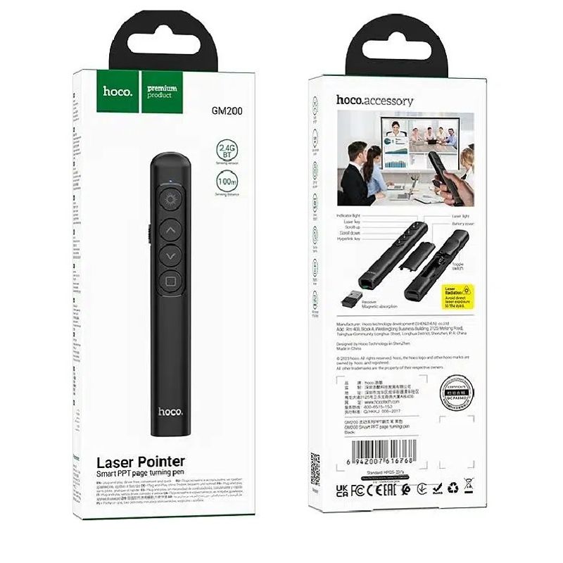 HOCO - Presentador Diapositiva PPT Puntero Laser Exposicion Inalambrico
