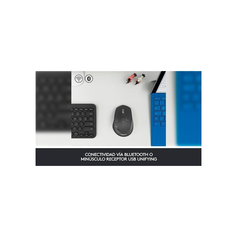 LOGITECH - Mouse Logitech M720 Triathlon Multi-Dispositivo, Bluetooth Y Wireless, Color Negro, Ergono