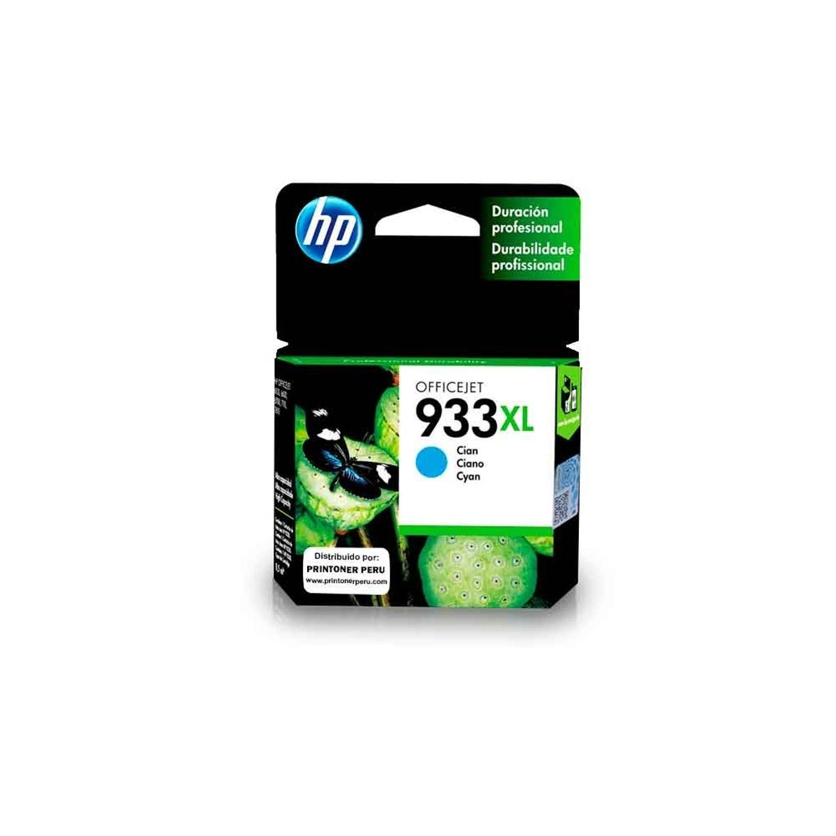 HP - Cartucho De Tinta Hp 933Xl Original, 8.5 Ml, Alto Rendimiento En Color Cián Para Impresora