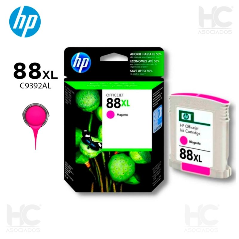 HP - Cartucho De Tinta Hp 88Xl Magenta, 17.1 Ml, Alto Rendimiento Para Officejet Pro K550 Y K55