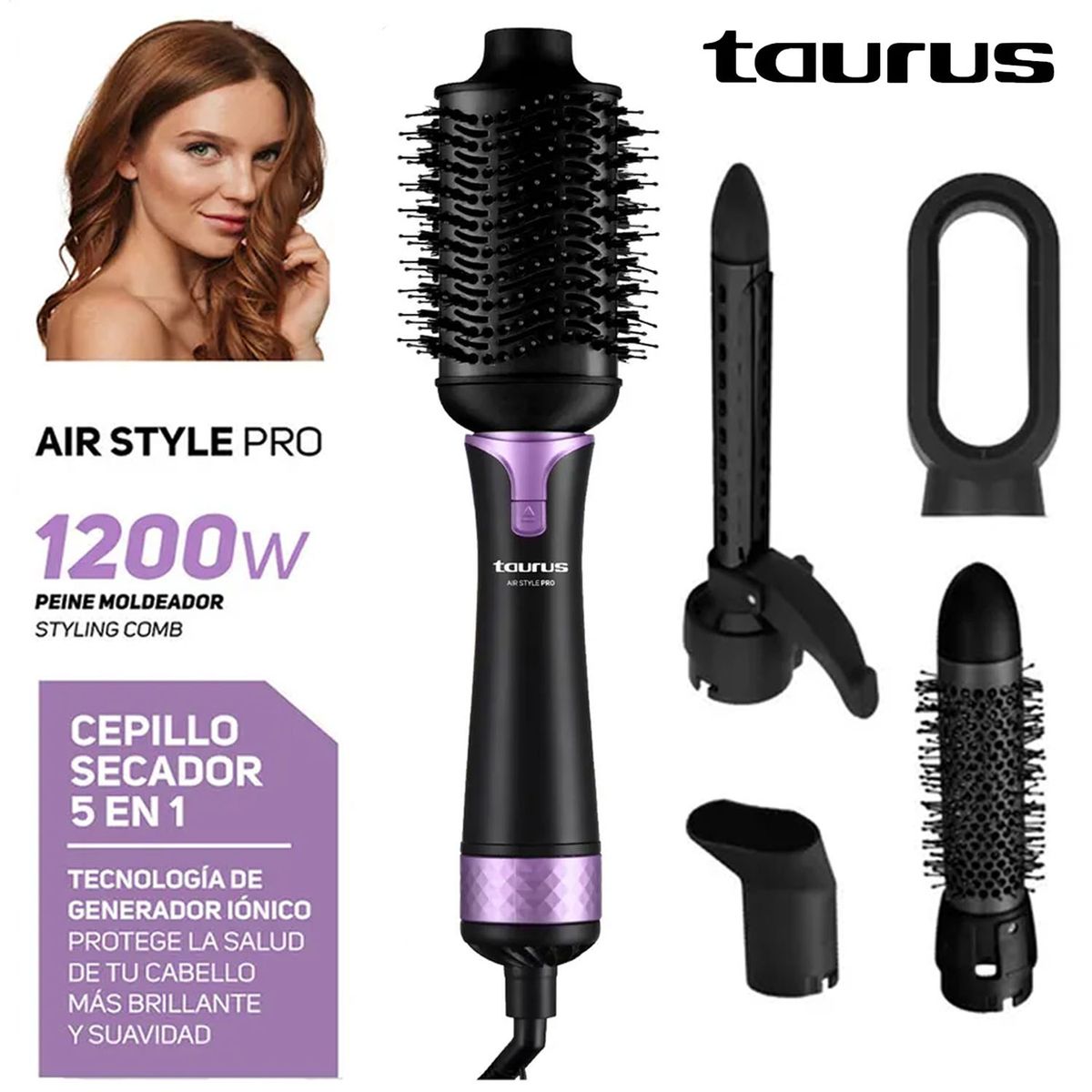 TAURUS - Cepillo Modeador 5 en 1 Mod. Air Style Pro