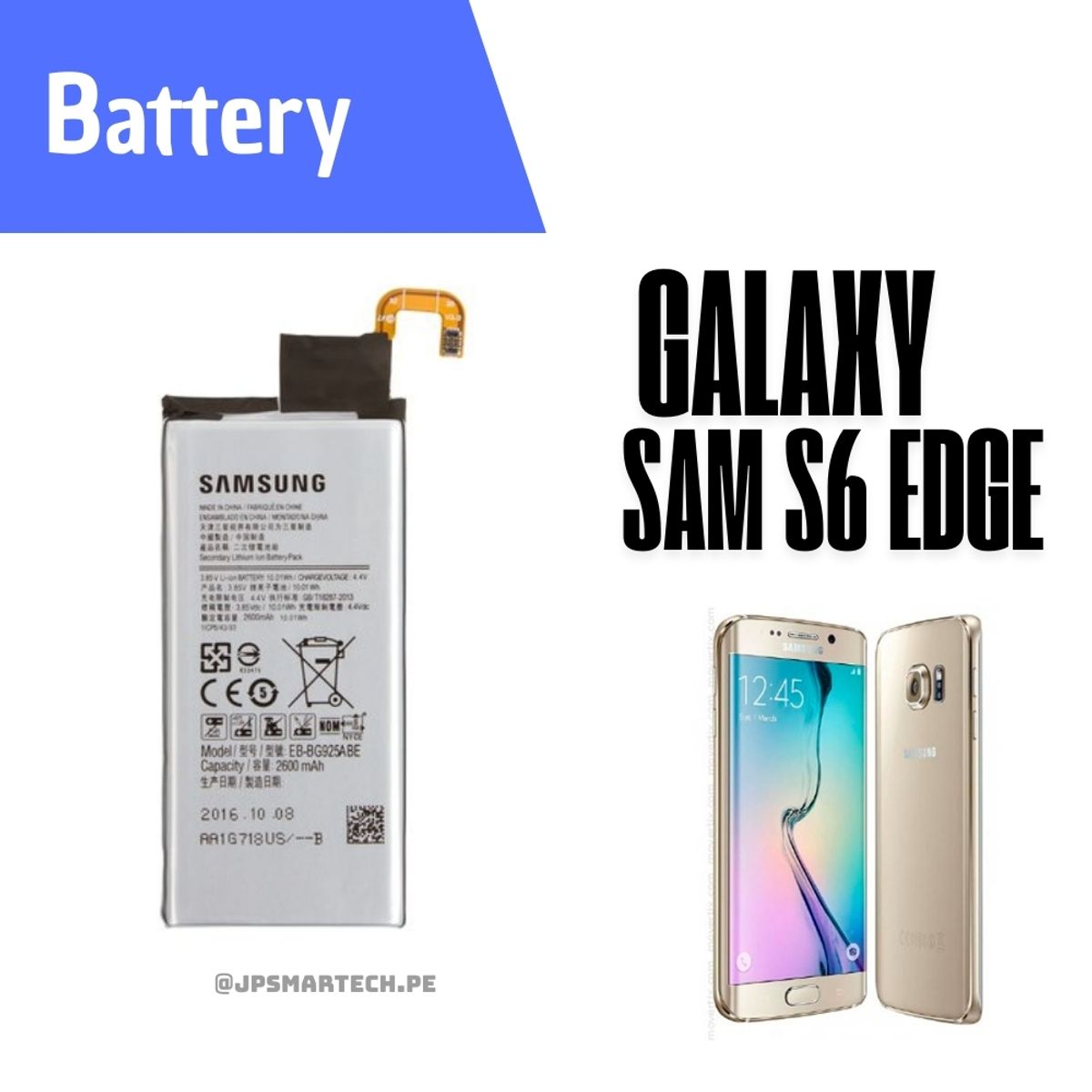 OEM - BATERIA PARA SAMSUNG S6 EDGE PLUS TORIGINAL-SM NUEVO