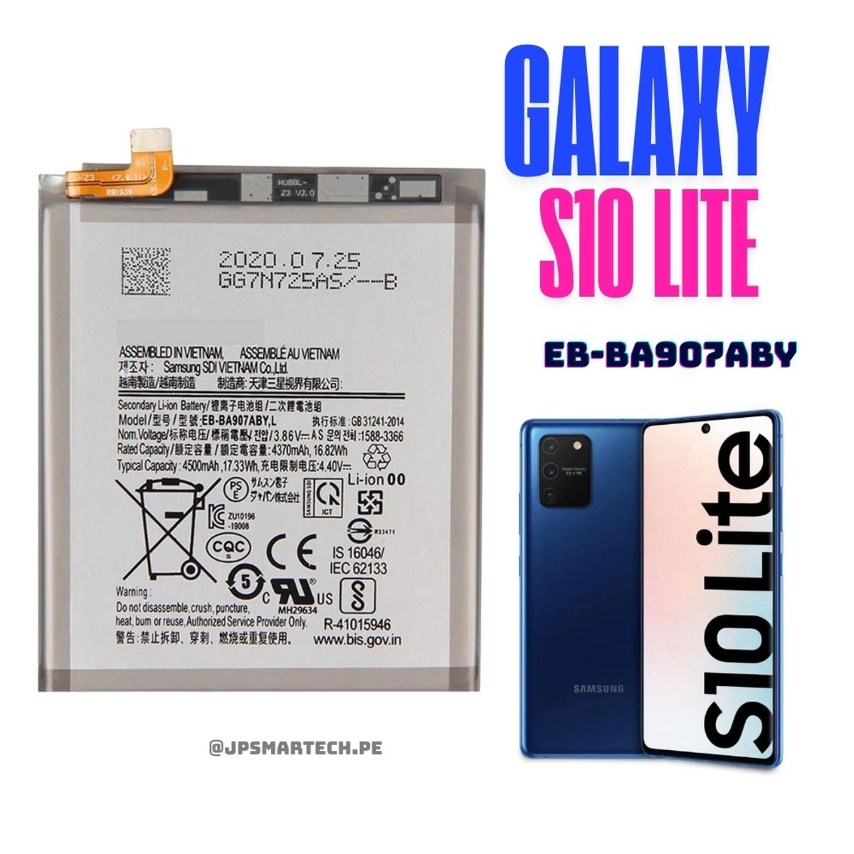 OEM - BATERIA  PARA SAMSUNG S10 LITE TORIGINAL-SM NUEVO