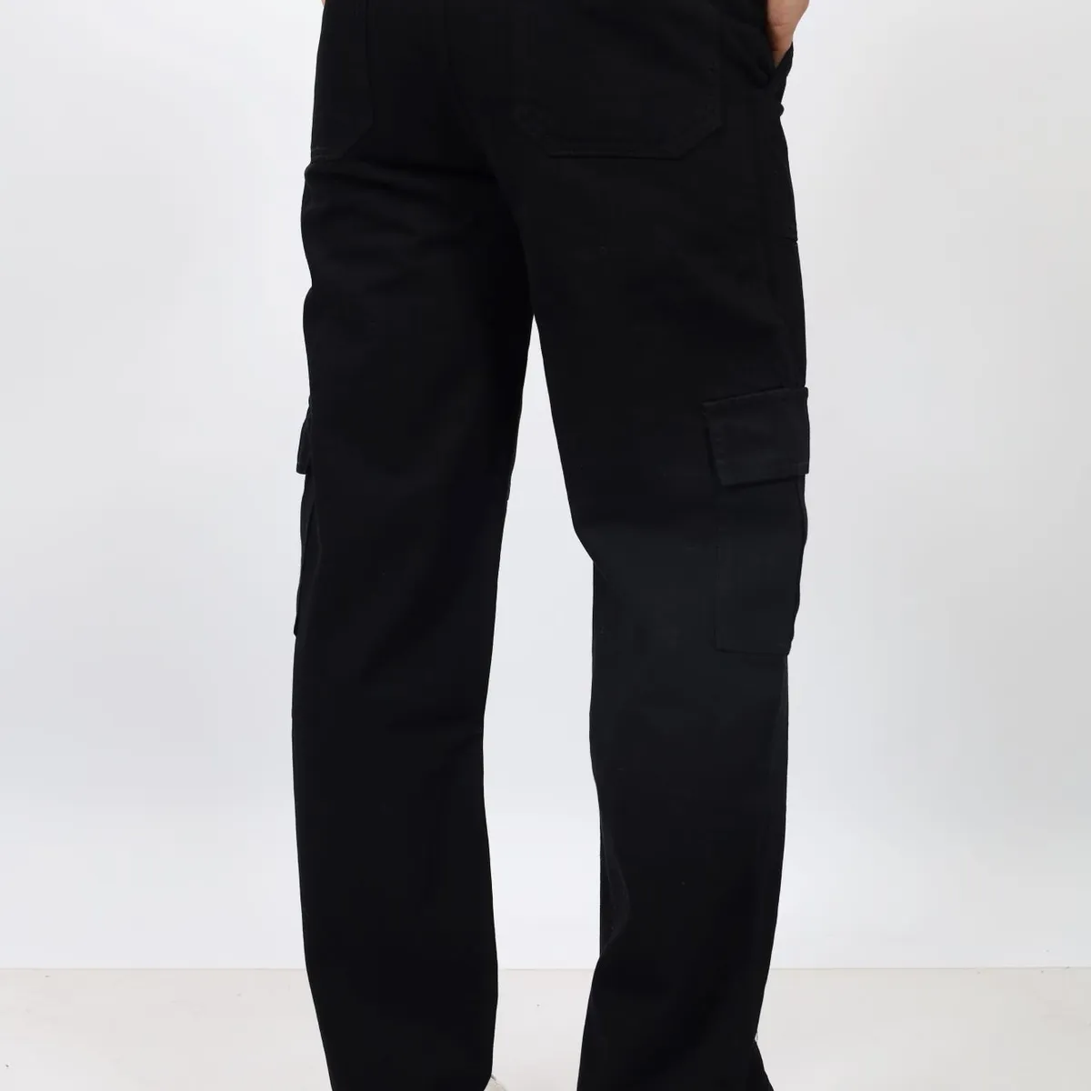 QH - Pantalón Baggy Cargo Hombre  Denim 100% Algodón