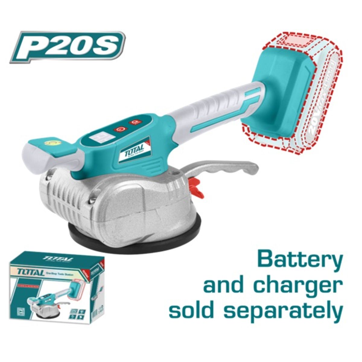 TOTAL TOOLS - VIBRADOR DE MAYOLICA VENTOSA 20V 50KG VEL. VARIABLE TOTAL  TTVLI2010