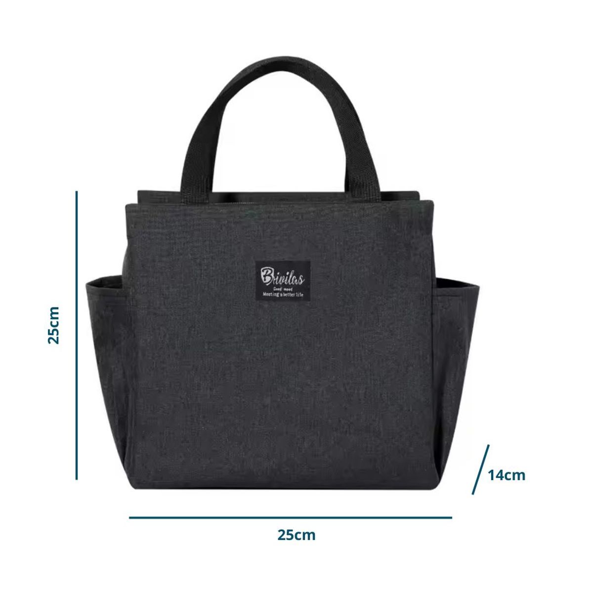 GENERICO - Lonchera Térmica de Alimentos y Bebidas Grande Negra