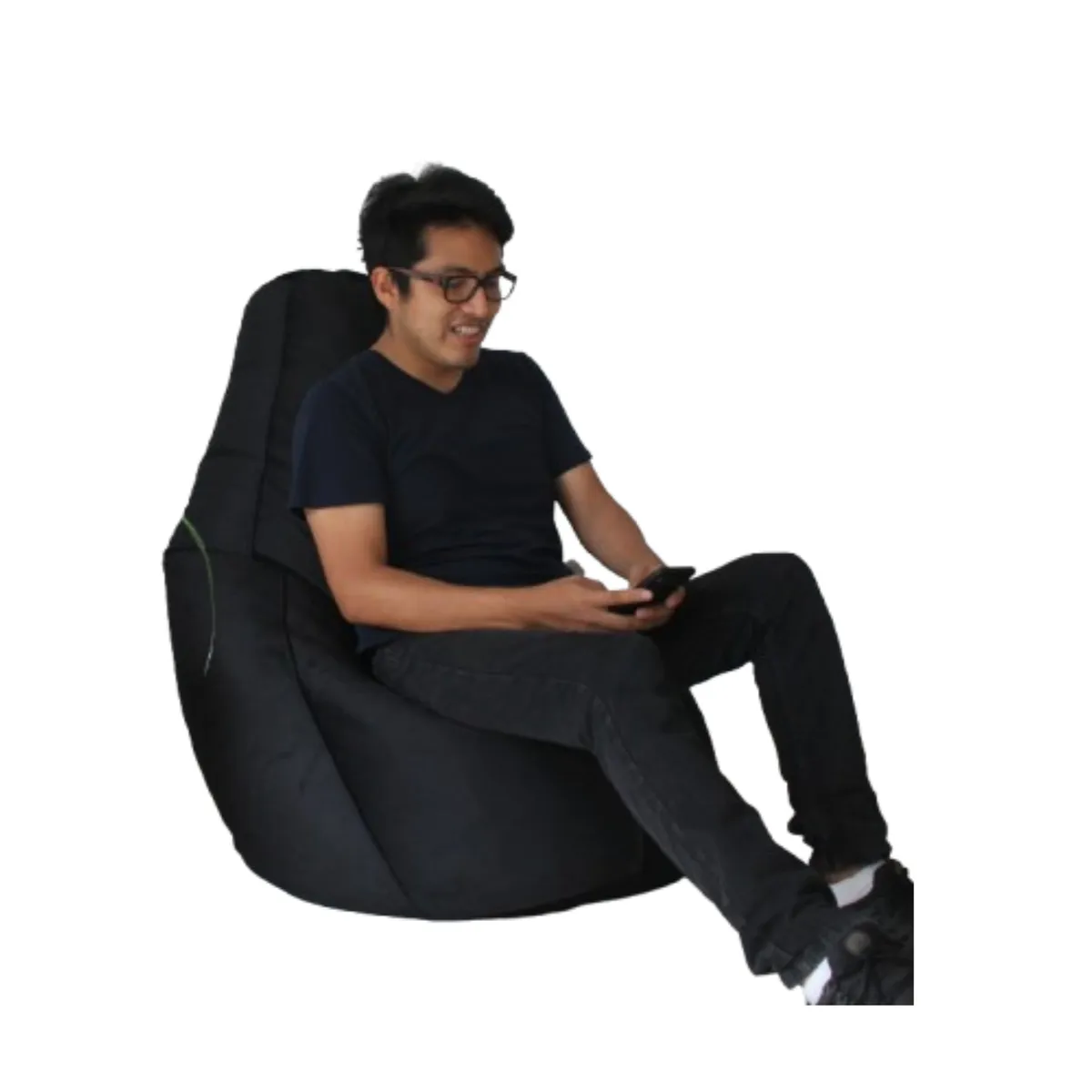 GENERICO - Puff Pera Mediano Tela Bellagio Color Negro Palmo