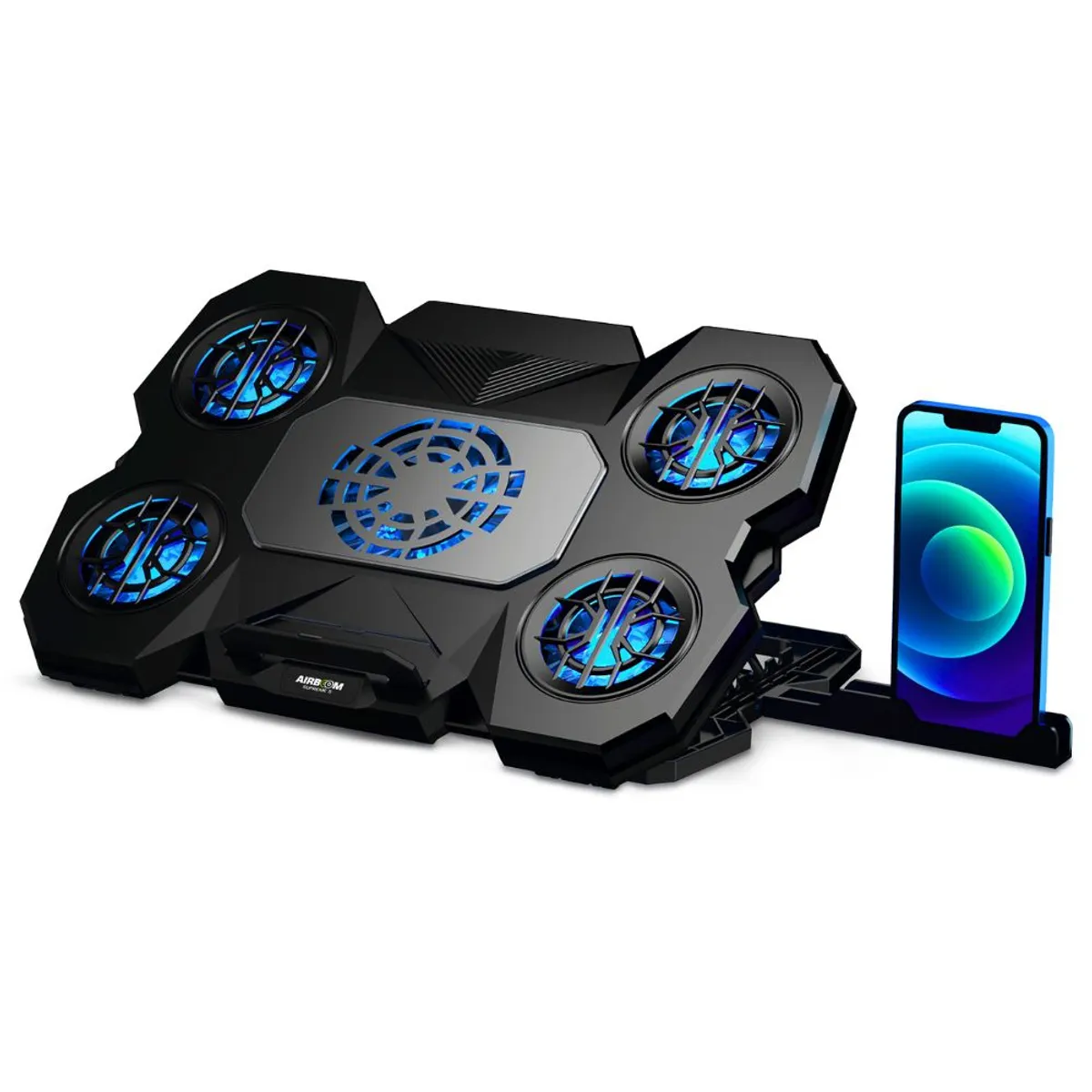 AIRBOOM - Cooler Laptop Gamer Airboom Supreme 5 Con 5 Ventiladores Led