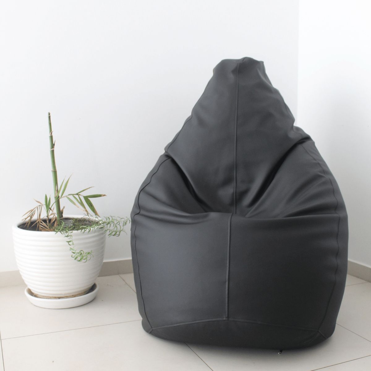 GENERICO - Puff  Pera Grande Tela Pranna Negro - Palmo