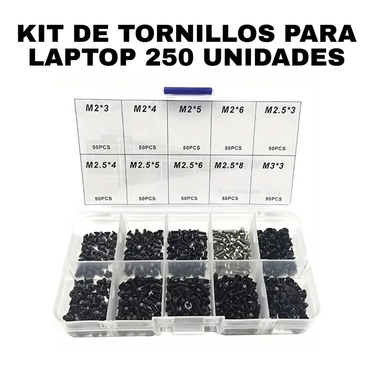 GENERICO - KIT DE TORNILLOS PARA LAPTOP 250 UNIDADES