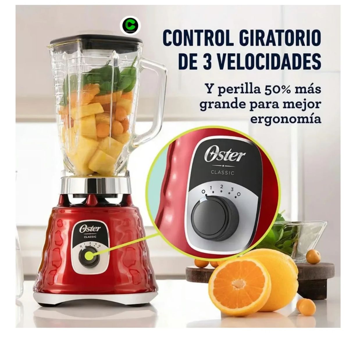 OSTER - Licuadora Oster® 3 Velocidades BLST4126R053 - Color Roja