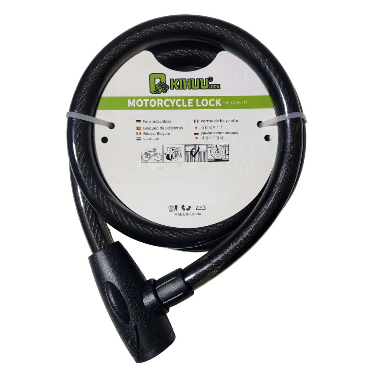 GENERICO - Candado de cable con llave 150cm grueso