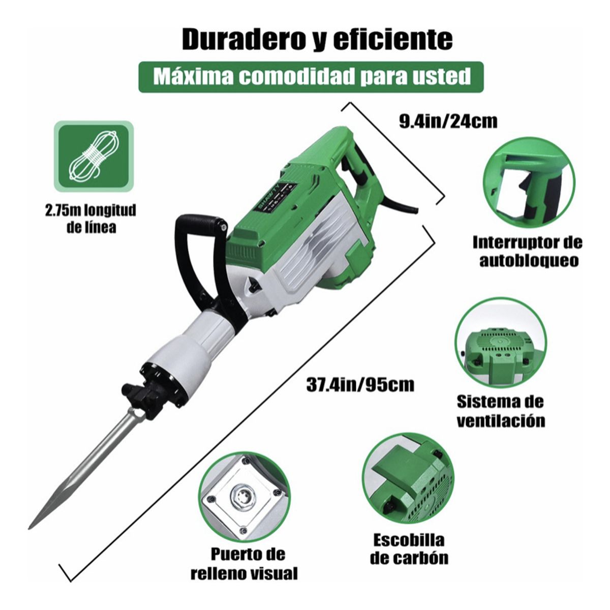 QUICK - Moledor Rompedor De Concreto Martillo 2400w